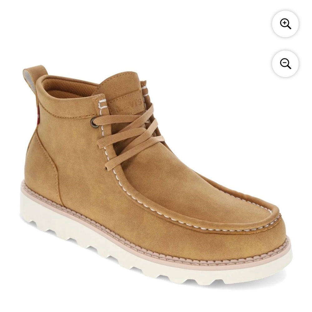 Levi's Mens Joshua Vegan Leather Lace Up Moc Toe Rugged Casual Boot